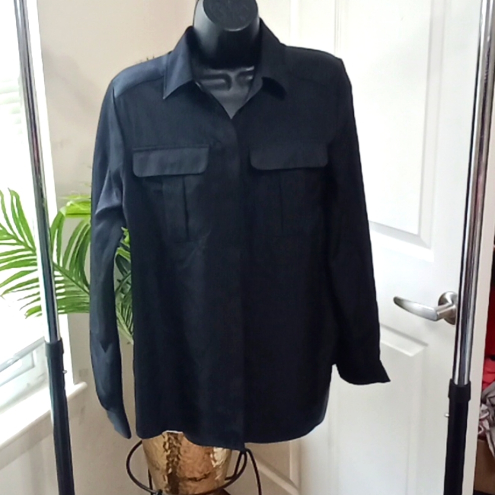 Express Black Button Down